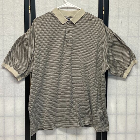Pebble Beach Other - Pebble Beach 60s Button Mercerized Cotton Golf Polo Shirt Blue Tan Classic Retro